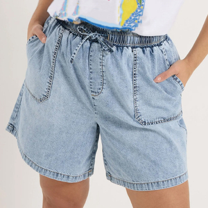 Bulk order washed denim shorts women vintage shorts faded summer casual wear supplier factory - Product Image 5