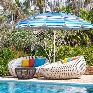 Ombrellone da Spiaggia Portatile da 2,4 Metri con Ancoraggio per Sabbia e Meccanismo di Inclinazione - Product Image 6
