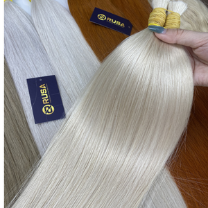 RUSA Hair Extensions de cheveux humains vierges vietnamiens tendance, Super Double Drawn, trame simple, cheveux en vrac teints, 100g, pour tissage permanent, diverses variétés - Product Image 3