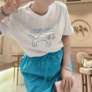 Ensemble 2 pièces décontracté en polyester à motif graphique mignon, coupe ajustée, avec dentelle, manches courtes, pour femme, idéal au quotidien - Product Image 5