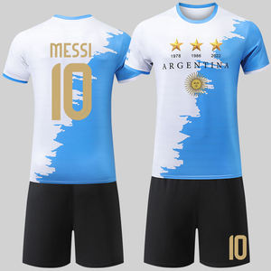 Camiseta de Fútbol para Fanáticos de Argentina, Impresión Digital, Manga Corta, Cuello Redondo, Secado Rápido, Transpirable, Personalizada, 100% Poliéster, 6XL - Product Image 3