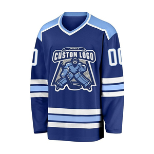 Maillot de hockey sur glace pour adulte à rayures thermocollées, service OEM, personnalisez votre propre design, 2026, vente en gros, coton/fibre de bambou 3D - Product Image 1