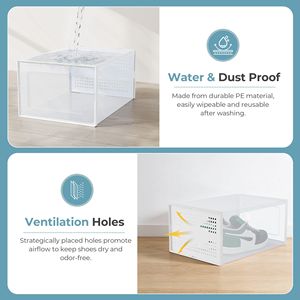 Set di 12 Scatole Trasparenti per Scarpe - Organizzatore Impilabile per Armadio, Corridoio e Camera da Letto Ventilato, contiene scarpe fino alla taglia US 11. - Product Image 4