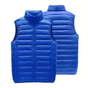 Gilet matelassé respirant en duvet pour homme, chaud pour l'hiver, doublé polaire, col montant, fermeture éclair intégrale, sans manches, pliable - Product Image 3