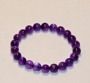 Natural Amethyst <b>Bead</b> <b>Bracelet</b> 8mm Purple Gemstone <b>Bracelet</b> 925 Sterling Silver Charm Handmade Jewelry Gift for <b>Men</b> Women - Product Image 3