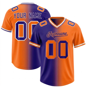 เสื้อเจอร์ซีย์อเมริกันฟุตบอลไซส์ใหญ่ ผ้าโพลีเอสเตอร์ 100% พิมพ์ลายแบบ Heat-Transfer ดีไซน์ปักด้านหน้า แห้งเร็ว - Product Image 2