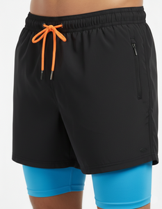 กางเกงชายหาดแบบซับลิเมชั่นสั่งทำพิเศษ 2 in 1 กางเกงว่ายน้ำผู้ชายพร้อมกางเกงเลกกิ้งซับในแบบรัดรูป แฟชั่นทันสมัย แห้งเร็ว - Product Image 2