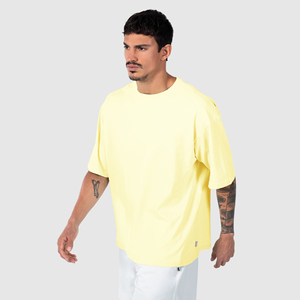 T-shirt décontracté surdimensionné pour homme, personnalisé, de haute qualité, respirant, vierge, grande taille, imprimé sérigraphié, été, éco-responsable, devant uni - Product Image 3