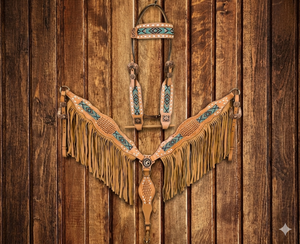 Ensemble de têtières western de haute qualité en cuir, disponible en plusieurs couleurs et tailles – Catégorie de produits : Haltères - Product Image 3