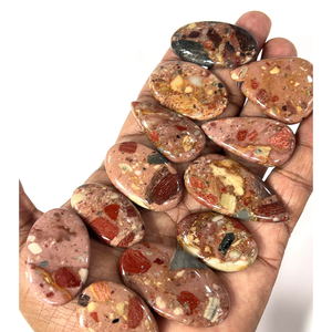Cabujón de Jaspe Breca Natural, Piedra Preciosa Suelta, Formas y Tamaños Variados, Aproximadamente de 20 a 30 mm - Product Image 1