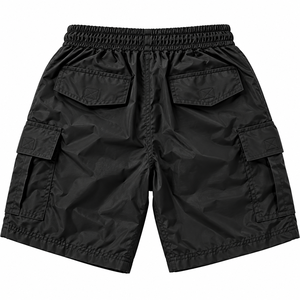 Men's Black Cargo <b>Shorts</b> Mid Waist Drawstring Quick Dry <b>Waterproof</b> Bermuda <b>Shorts</b> Pockets Front Casual Style Customized Tactical - Product Image 3