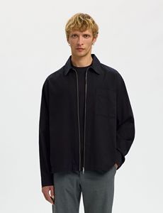 Veste coupe-vent en jean brodée pour homme, col rabattable, fermeture éclair, personnalisable, vêtements de travail, vêtements d'extérieur décontractés pour l'hiver - Product Image 1