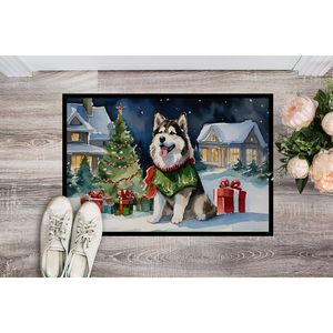 Alaskan Malamute Cozy <b>Christmas</b> Doormat Non-Slip Indoor Outdoor 24H X 36W Low Pile Rug for Entryway Washable Front Door <b>Mat</b> - Product Image 2