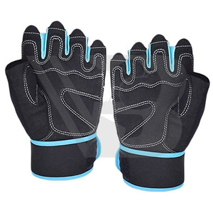Men's Half-Finger Breathable Lightweight Non-Slip Leather <b>Gloves</b> for Fitness Workout Bicycle Sports <b>Weight</b> <b>Gloves</b> - Product Image 4