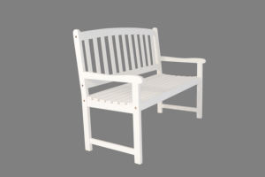 Banc Shine Company de couleur blanche, conçu pour l'extérieur et les jardins, avec un style classique et une finition durable - Product Image 6