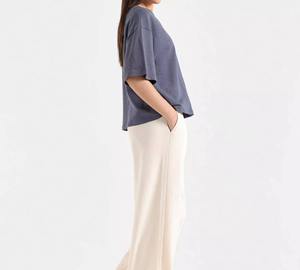 Women's Short Sleeve Cotton Jersey T-Shirt Casual Solid Color Regular Fit Knitted Plain Dyed <b>Top</b> - Product Image 3