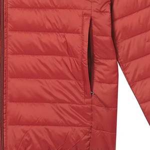 Men's <b>Red</b> <b>Hooded</b> Windbreaker <b>Jacket</b> Thin Front Streetwear Windproof Casual Autumn Wear Polyester Shell Regular Fit Zipper - Product Image 3