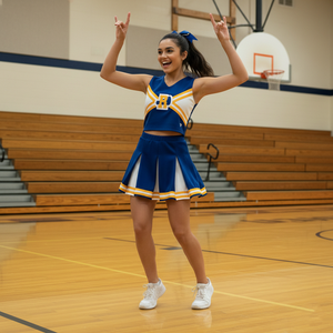 บริการ OEM ชุดยูนิฟอร์มเชียร์ลีดเดอร์สำหรับผู้ใหญ่แบบกำหนดเอง พิมพ์ลายแบบ Sublimation บนผ้าโพลีเอสเตอร์ด้วยเทคนิคการถ่ายเทความร้อน TESSUTO INDUSTRIES ขั้นต่ำ 10 ชิ้น - Product Image 5