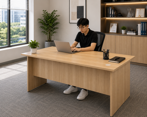 Premium Modern Rectangular Wood Commercial Use Office <b>Desk</b> Elegant Stable Design Office Workstations <b>Study</b> Areas AY Office - Product Image 1
