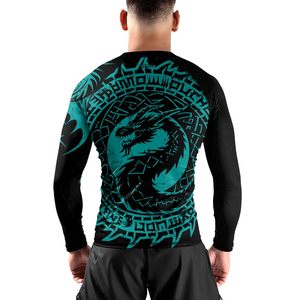 Factory Custom Unisex Rashguard UPF 50 Team Wear Sublimation Anti Odor Breathable Compression Polyester Wholesale OEM OEM UPF 50 - Product Image 3