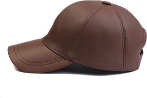Gorra de Béisbol Unisex Negra de Cuero Sintético, Estilo Vintage, con Correa Ajustable, para Streetwear y Hip Hop - Product Image 4