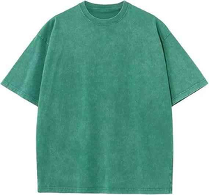 T-shirts pour hommes en coton tricoté 100% avec impression personnalisée, coupe ample, délavés à l'acide, épaules tombantes, séchage rapide, vente en gros - Product Image 2