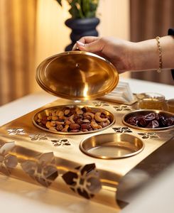 Bandeja de comida de lujo, elegante plato para servir, juego de servicio moderno, bandeja para buffet, juego de servicio para catering, bandeja para fiestas - Product Image 1