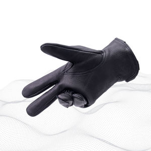 Guantes de Conducción de Piel de Ciervo Negros - Product Image 4