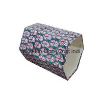 Panier à papier hexagonal fait main, écologique, à couvercle roulant ouvert, motif géométrique, décoratif pour bureau