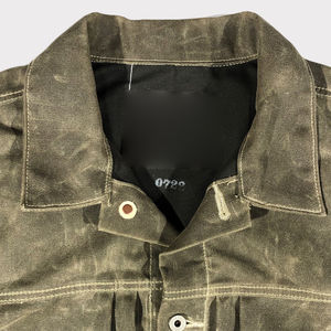 Chaqueta de Hombre de Lona Vaquera Gruesa Personalizada, Abrigo de Invierno con Lavado Vintage y Cuello Redondo, Forro de Algodón - Product Image 4