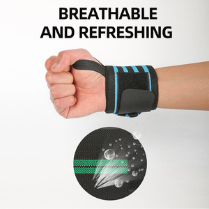Bandes de poignet et attelles respirantes en polyester doux avec logo personnalisé de qualité supérieure pour la musculation et le fitness - Product Image 2