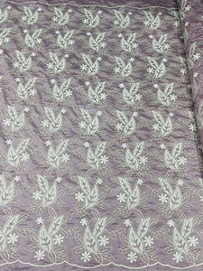 Tela de Encaje Bordado de Alta Calidad, Elegante Tela de Malla Estampada con Jacquard Floral para Vestidos de Novia y Decoración de Prendas - Product Image 3