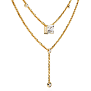 Classic Minimalist Radiant Cut Lab Grown Diamond Chain <b>Necklace</b> 14K Solid Gold and Lab Grown Diamond With Neckwear Chain - Product Image 2