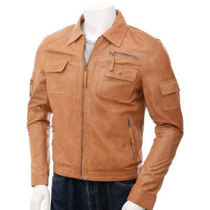 Chaqueta de Cuero Casual y Cómoda para Hombre, para Uso en la Ciudad en Invierno, Impermeable y Transpirable, Estilo Urbano, con Opción de Logotipo Frontal - Product Image 1