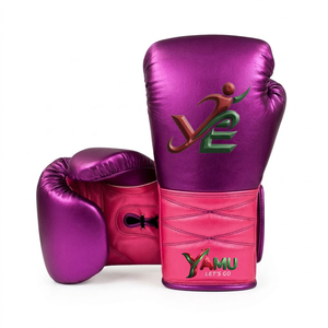 Gants de boxe professionnels en cuir véritable de haute qualité à prix de gros RTS, avec fermeture à lacets, pour entraînement en salle de sport pour adultes - Product Image 1