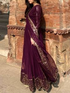 Apparel & <b>Accessories</b> Ethnic Clothing Anarkali Gown for Specials Occasion Georgette Gown for Bridal and Girl Wear - Product Image 6