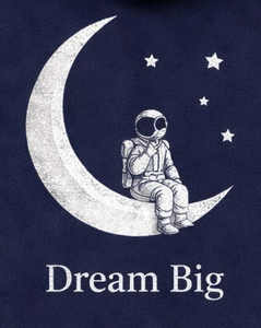 Sudadera con Capucha Azul Marino Premium – Diseño de Luna y Estrellas Dream Big, Sudadera Unisex Cómoda para Comodidad y Estilo Inspiradores - Product Image 3