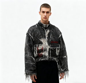 Fabricante de Chaquetas, Venta al por Mayor de Chaquetas Vaqueras Personalizadas para Hombre con Impresión Láser, Cierres Resistentes y Chaquetas con Efecto Desgastado - Product Image 5