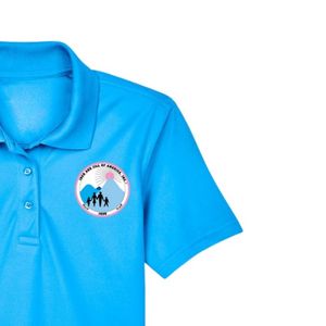 เสื้อโปโลสีฟ้าสำหรับผู้หญิง ปักลายตราสัญลักษณ์ แขนสั้น คอปก ผ้าคอตตอนผสม สวมใส่สบาย เหมาะสำหรับกอล์ฟ ธุรกิจ แฟชั่น - Product Image 5
