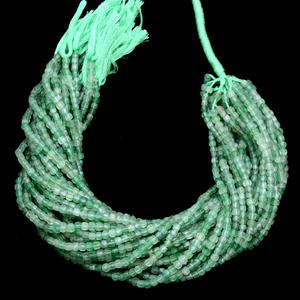 Perles facettées en quartz fraise AAA de 4 mm, quartz vert naturel, pierre semi-précieuse, perles fantaisie en forme de briolette 3D pour bijoux - Product Image 2