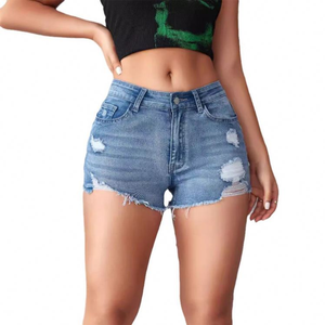 Shorts de mezclilla de verano para mujer de alta calidad, transpirables, de dobladillo enrollado, venta al por mayor, casuales, ajustados, sexys, estilos variados, venta al por mayor - Product Image 6