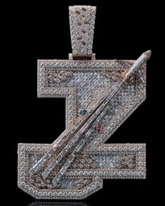Personalized Men Charms 925 <b>Silver</b> Iced Out Hiphop Letter <b>Pendant</b> Fit Cuban Link Chain Moissanite Diamond <b>Initial</b> Letter <b>Pendant</b> - Product Image 1