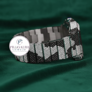 นาฬิกา Pragalbh Jewels Luxury Bust Down ประดับเพชรโมอิสซาไนต์ หน้าปัดลายพราง ฝังเพชรเต็มเรือน ตัวเรือนสแตนเลส สไตล์ฮิปฮอป - Product Image 5