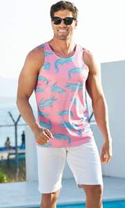 Camiseta sin mangas de algodón de alta calidad para hombre, estilo musculoso, con sublimación y tejido acanalado, para gimnasio, personalizada, al por mayor - Product Image 2