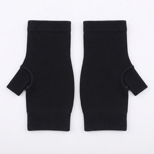 Unisex Black Fingerless Gloves Stretch Knit <b>Wrist</b> <b>Warmers</b> Outdoor Cycling Fitness Training Gloves for Men Women Sports Daily Use - Product Image 5