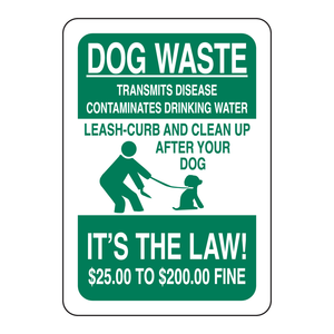 Señal de Higiene para Exteriores Brady de 10x7 Pulgadas, Advertencia de Desechos de Perros para Parques y Caminos - Product Image 1