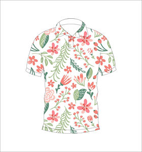 Polo con estampado floral rosa y blanco para hombre, camiseta informal de verano de manga corta con estampado botánico - Product Image 4