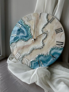 Luxury Resin Epoxy Wall Clock Handmade River Design Modern Decorative Clock for Home Office Living <b>Room</b> - Product Image 3
