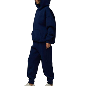 Chándal de invierno para hombre con logo personalizado, manga larga, jogger deportivo, cintura elástica, transpirable, para gimnasio, ropa casual, 100% algodón - Product Image 3