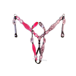 Calidad superior 100% cuero genuino Western Beaded One Ear Headstall & Breast Collar Set con correa Wither Proveedor Fabricante - Product Image 1